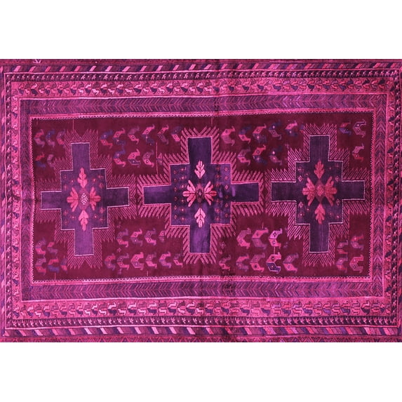 Ahgly Company Indoor Rectangle Persian Pink Traditional Area Rugs, 6' x 9'