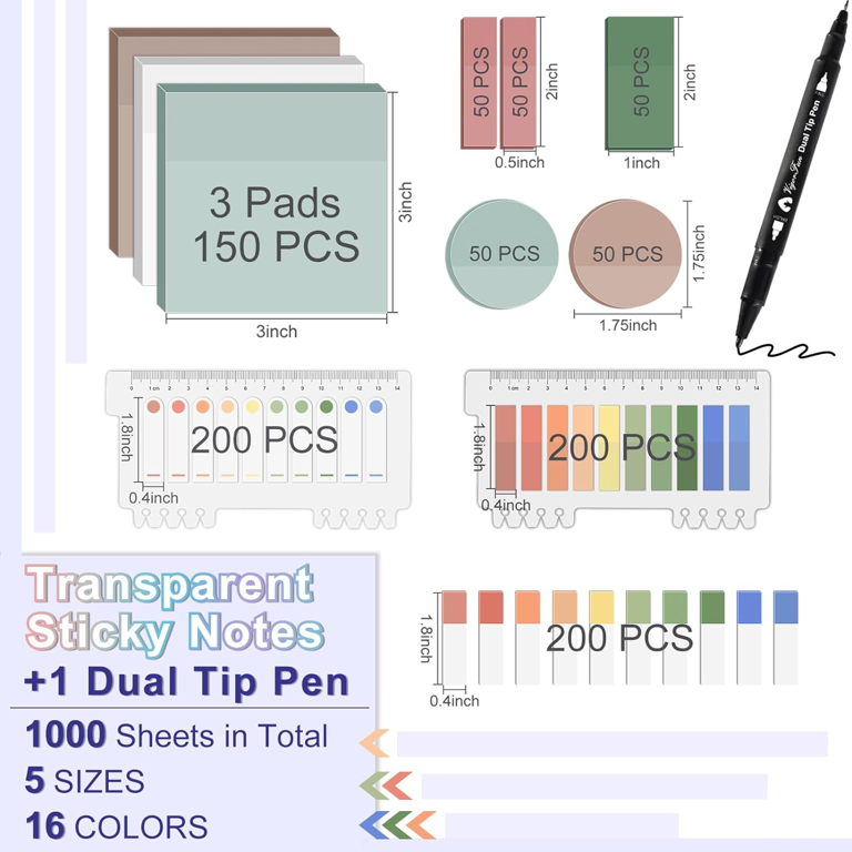 Annotation Tabs Pastel Transparent Sticky Notes & Tabs Set - See ...
