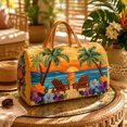 thumbnail image 7 of Quilted Embroidered Travel Duffel Bag 16x8x8 Inch, Compact Overnight Bag with Padded Handles, Gym Yoga Tote, Vacation Carry-On Bag, 7 of 7