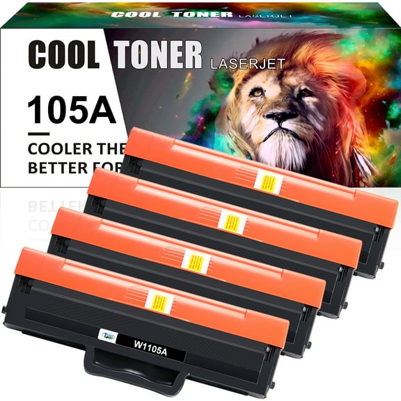 Cool Toner Compatible Toner Cartridge for HP 105A W1105A MFP 135a 135w 137fnw 107a 107w Printer (Black, 4 Pack)