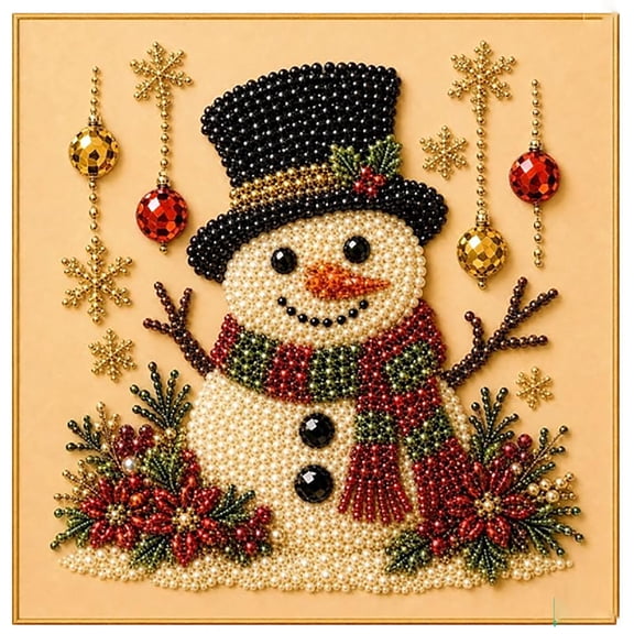 Premium 3D Pearl Christmas Wall Art Kit, DIY Christmas Pearl Diamond Painting Art Kit with Full Tools, Xmas Winter Indoor Wall Ornament, Beginner Holiday Party Handmade Gift