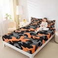 thumbnail image 4 of Feelyou Grey Orange Camouflage Twin Sheet Sets, Camo Abstract Teens Bedding, 3-Piece, 4 of 7