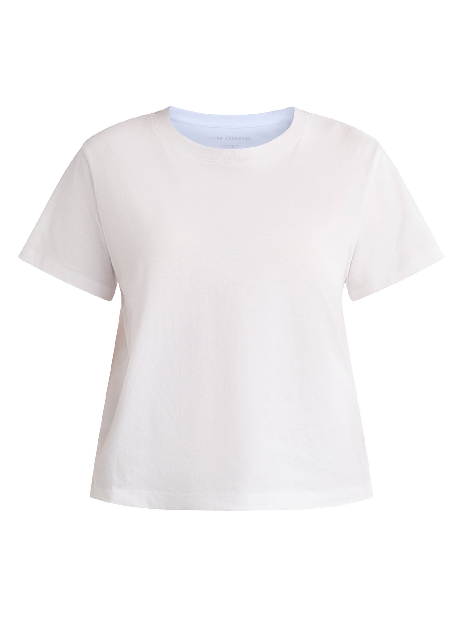Free Assembly Women's and Women's Plus Cotton Cropped Boxy Tee with Short Sleeves, Sizes XS-4X