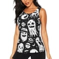 thumbnail image 1 of Fotbe Black White Spooky Ghosts Blusas Sin Mangas para Mujer – Estilo Casual, Corte Suelto, Slim-Fit, Cuello Redondo Deportivo, Tops de Verano para Gimnasio y Yoga-Medium, 1 of 7