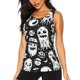 thumbnail image 1 of Fotbe Black White Spooky Ghosts Blusas Sin Mangas para Mujer – Estilo Casual, Corte Suelto, Slim-Fit, Cuello Redondo Deportivo, Tops de Verano para Gimnasio y Yoga-Medium, 1 of 7