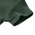 thumbnail image 5 of CPNG Toddler Baby Girls Cotton Linen Summer Top Solid Color Crew Neck Short Sleeve Button T Shirt Children Casual Top(Blackish Green,18-24 Months), 5 of 8