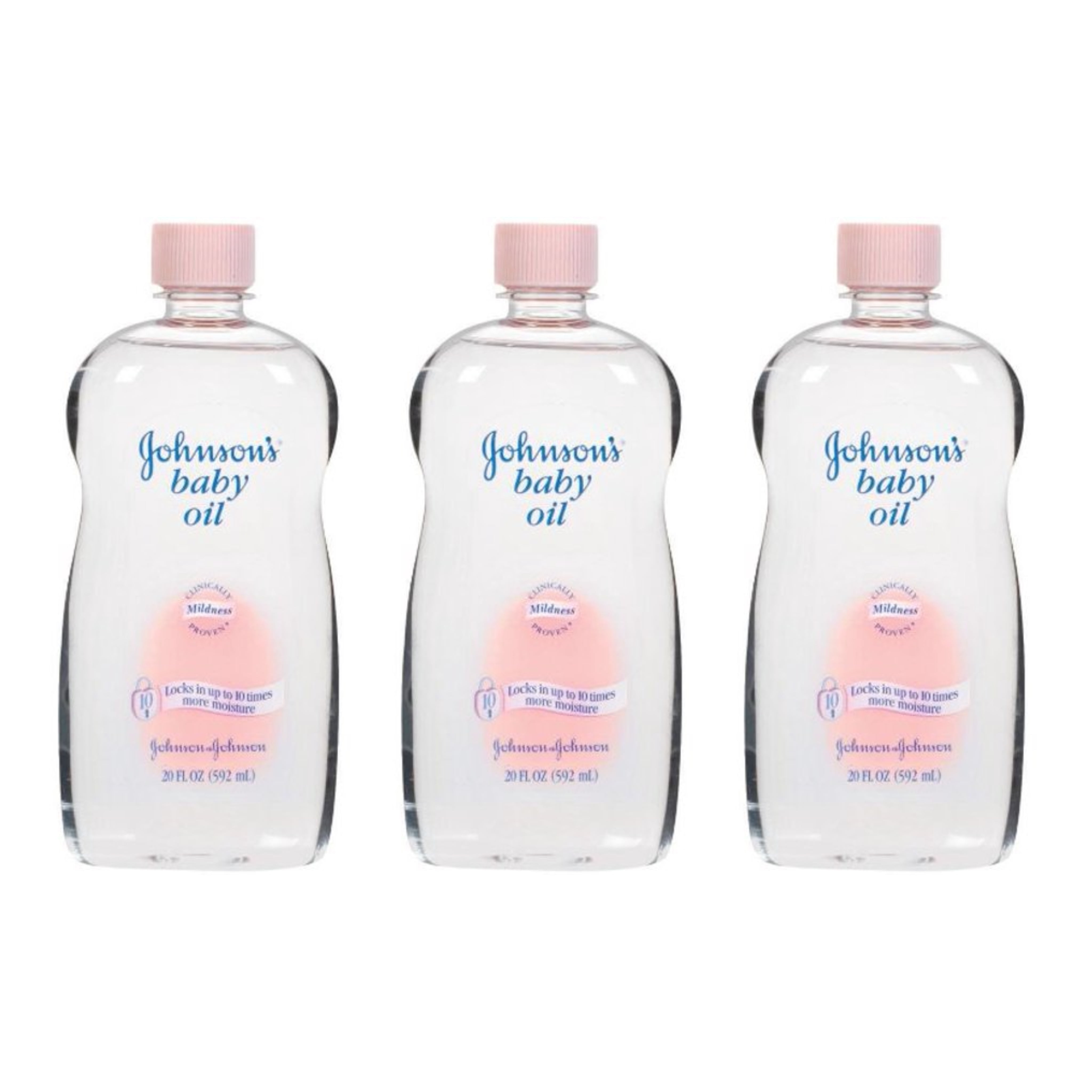 3 Pack - Johnson's Baby Oil, 20 fl oz (591 ml) Each