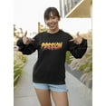 thumbnail image 2 of Passion Slogan W Flames Sweatshirt Women -Image by Shutterstock, Female XX-Large, 2 of 4