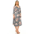 thumbnail image 3 of Women's Plus Size Floral Pattern Print Faux Wrap Dress, 3 of 4