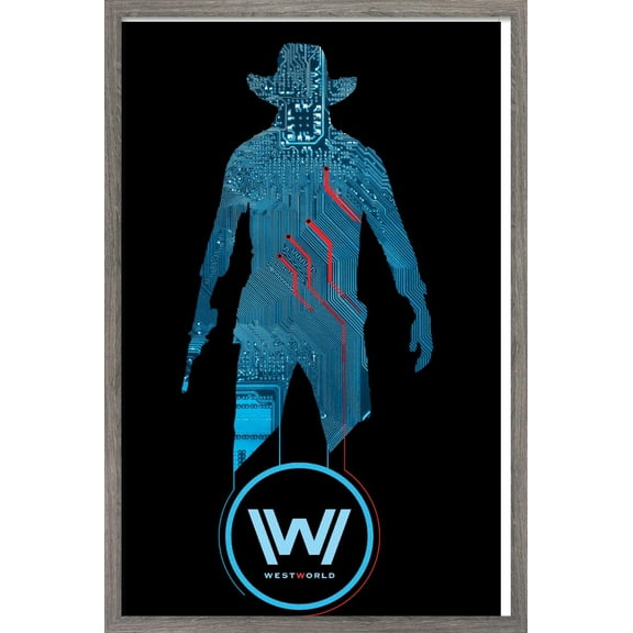 Westworld - Black Wall Poster, 14.725" x 22.375", Framed
