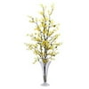 Nearly Natural Forsythia with Vase Silk Flower Arrangement