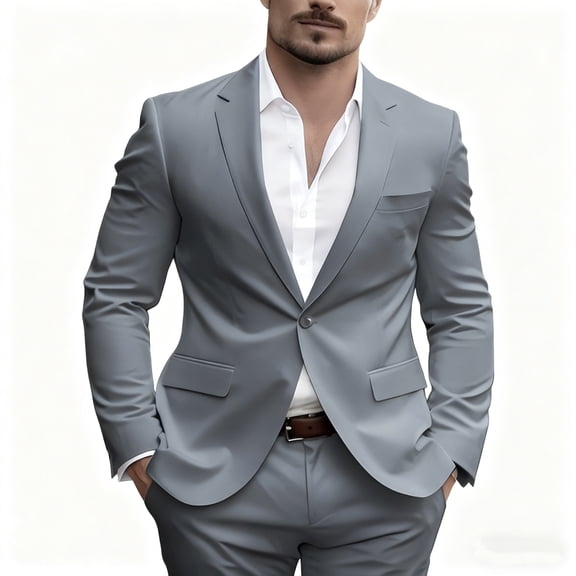 Finelong Men's classic 2 - piece suit, a fashionable choice for wedding banquets, parties and wedding attire.