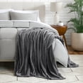 thumbnail image 5 of Bare Home Microplush Fleece Textured Blanket - 300 GSM - Fuzzy Microfleece - Soft & Plush - Full/Queen, Gray, 5 of 8