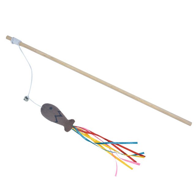 Juguetes de varita para gatos, juguete interactivo para gatos con diseño de , cintas de colores y campana para Café Yuyangstore Juguetes de varitas para gatos