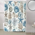 thumbnail image 5 of Fabric Shower Curtain, Summer Ocean Blue and Brown Starfish Seashell Coral Bathroom Curtain with 12 Hooks Waterproof No Bad Odor Machine Washable Bath Curtains for Bathroom, Spa Room, 72"x78", 5 of 6