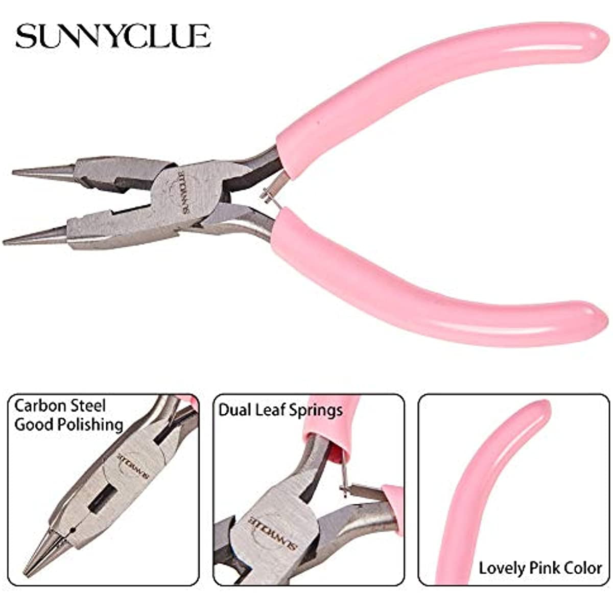 SUNNYCLUE 5.3 Inch Double Nylon Jaw Flat Nose Pliers Mini Precision Pliers  Wire Forming Bending Tools for DIY Jewelry Making Hobby Projects, Lime  Green 