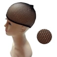 thumbnail image 6 of Wig Cap Stretchable Elastic Hair Net Snood Cool Mesh Cosplay Black Fishnet Open End Hairnet Liner Weaving Hat for Women, 6 of 9