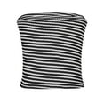 thumbnail image 6 of Fznquz Strapless Tank Tops Women Black Bandeau Going Out Tube Tops Crop Striped Summer Clothes for Women, 6 of 8