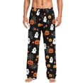 thumbnail image 4 of FASHOFT Men's Halloween Pajama Pants Ghost Graphic Pjs Bottoms with Pockets Straight Leg Sleep Lounge Pants for Men Black L, 4 of 4
