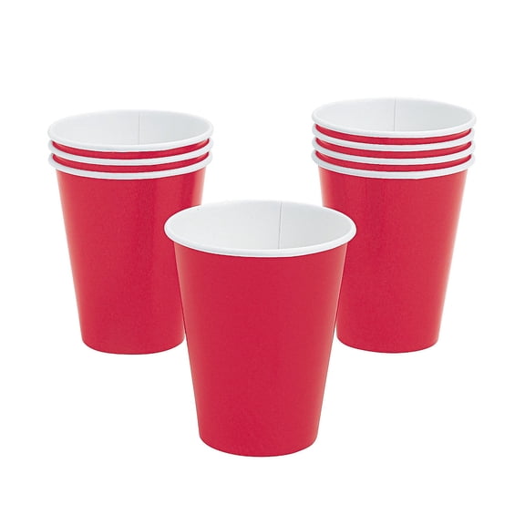 Real Red 9 Oz Paper Cups (24Pc) - Party Supplies - 24 Pieces