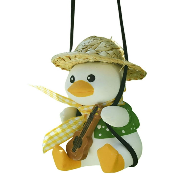 Cute Sitting Swing Duck Car Pendant,Duck On Swing Car Decor Car Rearview  Mirror Pendant Car Accessories Cute Shape Party Hanging Interesting Hand-made  Duck Charm Interior Decoration for Car Home,A6 