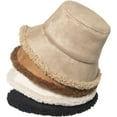 thumbnail image 2 of CoCopeaunts Suede Fisherman Hat Women Autumn Winter Cap Fashion Versatile Thickened Warm Lamb Fleece Lining Men Bucket Hats, 2 of 8