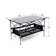 thumbnail image 2 of Set of 5 Folding Outdoor Table and Chair Set, Portable Camping Table with 4 Chairs and Storage Net for Patio, Picnics, Beach,Backyard, BBQ, Black+Green, 2 of 8