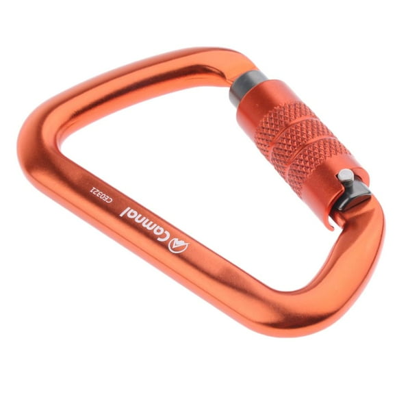 28KN Escalada en Roca Montañismo Rappel Tornillo LockAuto Bloqueo automático naranja