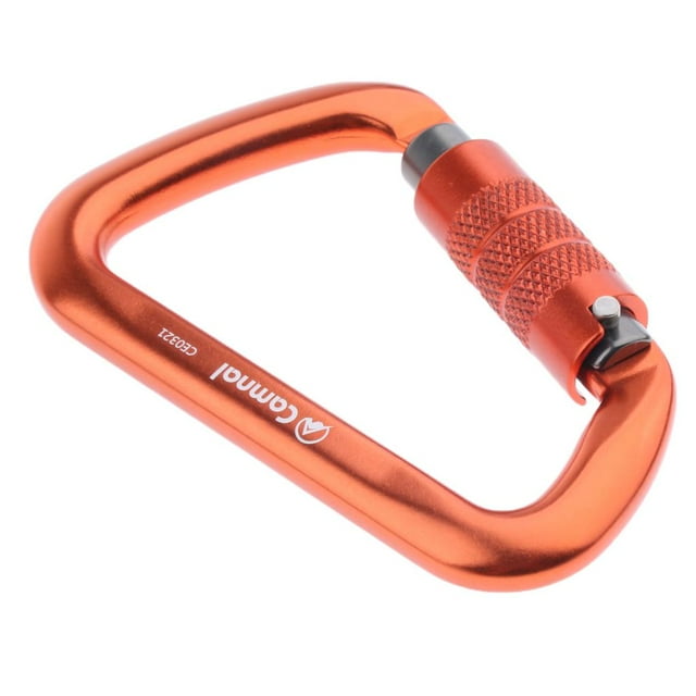 D Shape 28KN Screw Locking Carabiner Auto Lock Climbing Equipment Lock