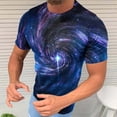 thumbnail image 4 of Penkiiy Galaxy Printed Shirt ,Men's 2024 Spring And Summer Casual Fashion Sky Print Short-Sleeved Round Neck T-Shirt Tops/Shirts 5XL Multicolor, 4 of 6