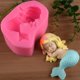 thumbnail image 4 of Molde de silicona para fondant de sirena, lindo molde para niña durmiendo en 3D, decoración para tartas, herramienta para hornear para manualidades, chocolate, velas, fabricación de jabón A, 4 of 5