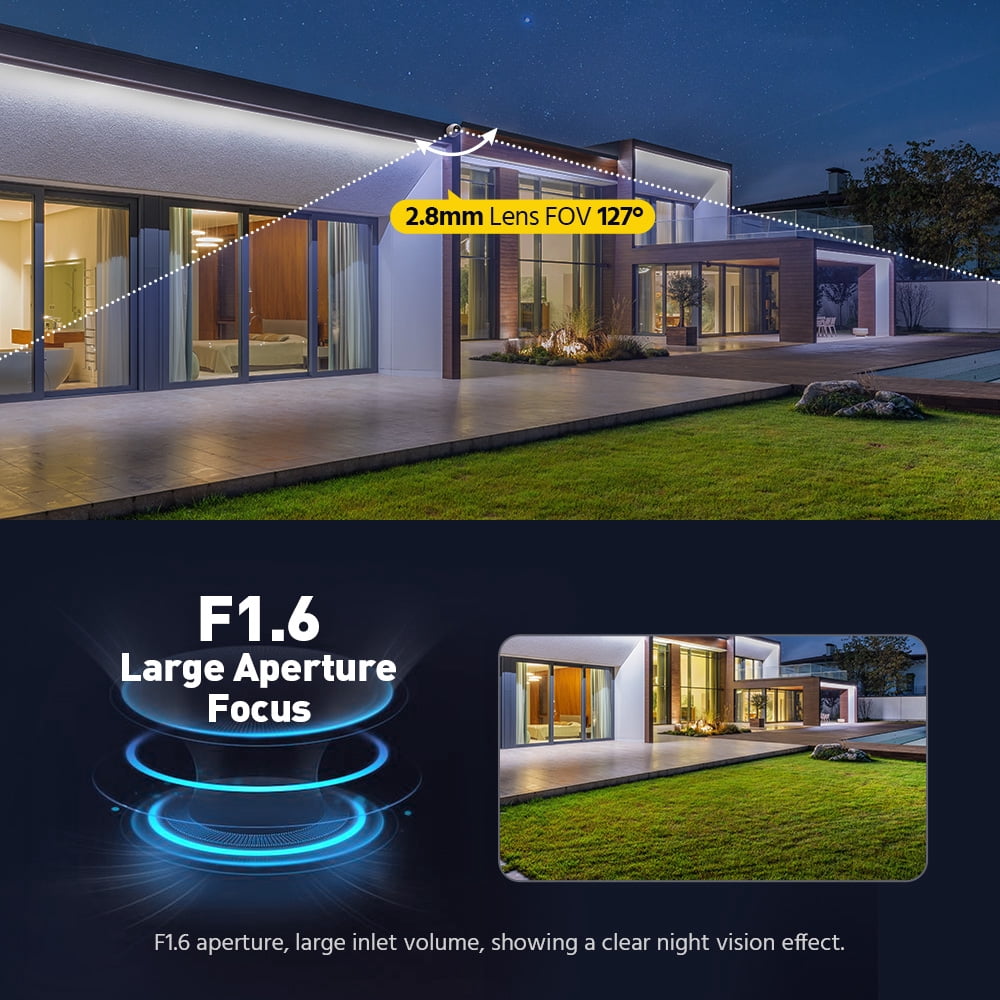 ANNKE 4PCS 4K Smart Dual Light Wired CCTV Security Camera, Color & IR Night Vision, 3840x2160@20fps, f/1.6 Super Aperture, 4-in-1 Output Signal, IP67, 2.8mm Lens, Human&Vehicle Detection