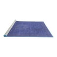 thumbnail image 2 of Ahgly Company Machine Washable Indoor Round Oriental Blue Modern Area Rugs, 7' Round, 2 of 4