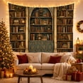 thumbnail image 3 of Antique Book Stack Illustration Tapestry Wall Hanging, 3 of 7