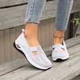 thumbnail image 4 of Women's Breathable Knit Slip-On Walking Shoes, Lightweight Comfort Casual Sneakers with Air Cushion Support, 4 of 4