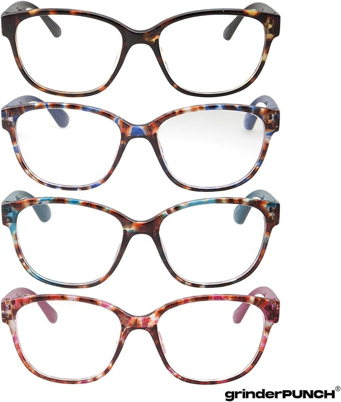 GRINDERPUNCH Lightweight Reading Glasses for Women Stylish Readers with Adjustable Hinge Cateye Reading glasses for Women - 4.50