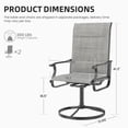 thumbnail image 7 of ELPOSUN Patio Swivel Chairs Set of 2, Outdoor Dining Chairs High Back Padded All Weather Breathable Textilene Outdoor Swivel Chairs with Metal Rocking Frame for Lawn Garden Backyard Deck, Light Gray, 7 of 7