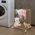 thumbnail image 4 of Modern Gold Metal Laundry Hamper with Wheels Large-size Metal Laundry Basket Cart, 4 of 11
