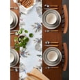 thumbnail image 5 of Table Runners 72 Inches Long Dress Scarves, Blue Snowman Christmas Farmhouse Kitchen/Dining Table Runner, Coffee Tablerunners, Xmas Tree Snowflake Gifts Pine Cones 13x72 Inch, 5 of 7
