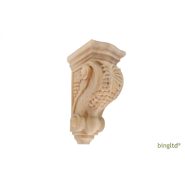 BingLTD -10" Tall Corbel Traditional Solid Rubberwood - 1 PC (C19-RW-UNF)