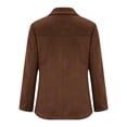 thumbnail image 7 of WTOBBY Women's Fashion Solid Color Retro Jacket with Oversized Fit and Pockets, Long Sleeve Casual Blazer Style,Coffee M, 7 of 7
