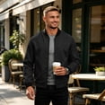 thumbnail image 5 of Men's Bomber Jacket Lightweight Spring Fall Casual Windbreaker Full Zip Outwear Coat, 5 of 6