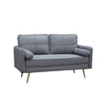 thumbnail image 6 of Hybition Velvet Loveseat Modern Sofa Upholstered Couch with Bolsters & Metal Legs for Living Room,Bedroom,Study,Playroom,Apartment - Lightgrey, 6 of 6