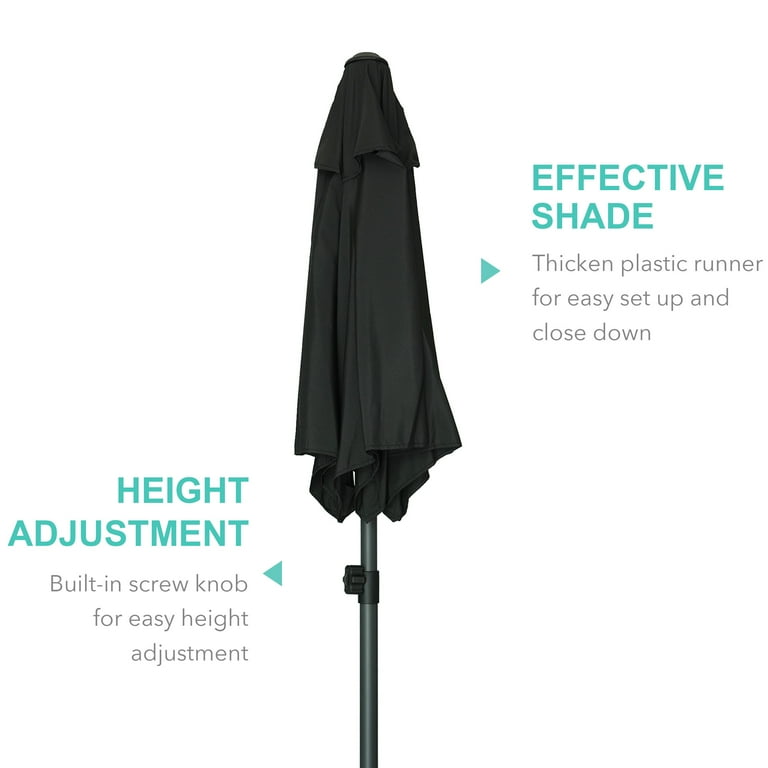 6ft black patio umbrella AMMSUN, Small Patio Umbrella, 6ft, Black UV50+ Waterproof