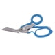thumbnail image 4 of Tijeras de emergencia de acero inoxidable, multifuncionales, plegables, alicates para acampar al aire libre, herramienta de rescate, color azul, 4 of 14