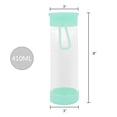 thumbnail image 7 of Clear Water Bottle 14oz / 410ml Wide Mouth Glass Bottles with Strap, Lids for Juicing, Smoothies, Infused Water, Beverage Storage, Blue, 7 of 7