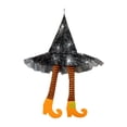 thumbnail image 2 of Percha para sombrero de bruja de Halloween, adorno colgante con piernas de bruja malvada y zapatos, bruja Naranja, 2 of 9