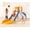 Blue Yellow, variant on 8-in-1 Bear Themed Toddler Slide Play Set for Kids 1-3, Indoor Outdoor Playground with Storage, Climber, Telescope, Golf Set, Drawing Set and Basketball Hoop