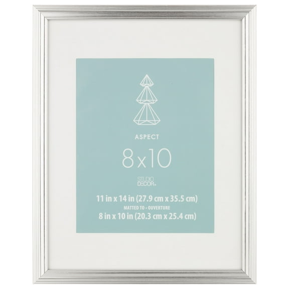 Aspect 8" x 10" Silver Narrow Frame with Mat by Studio Decor