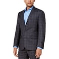 thumbnail image 1 of Ryan Seacrest Mens Plaid Modern-Fit Two Button Blazer Jacket, Grey, 42 Regular, 1 of 1